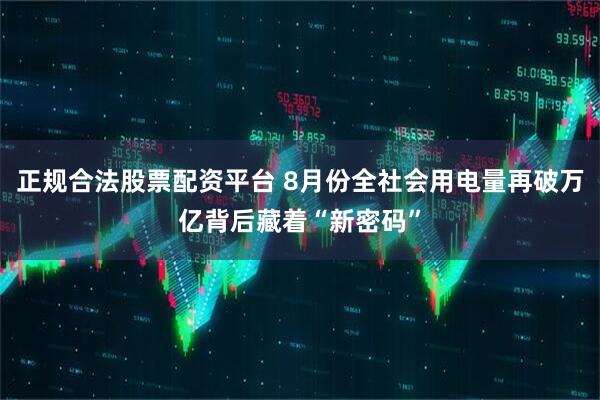 正规合法股票配资平台 8月份全社会用电量再破万亿背后藏着“新密码”